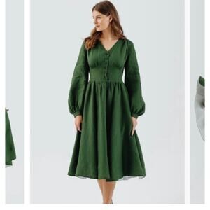 NWT Son de Flor Diane Dress In Emerald Green